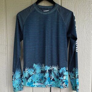Columbia Women’s PFG Super Tidal Tee II Long Sleeve Shirt Blue Stripes Size SP